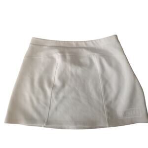 Hunter Knit Mini Skirt Womens Large L White Target Scuba Casual Solid Logo 4708X